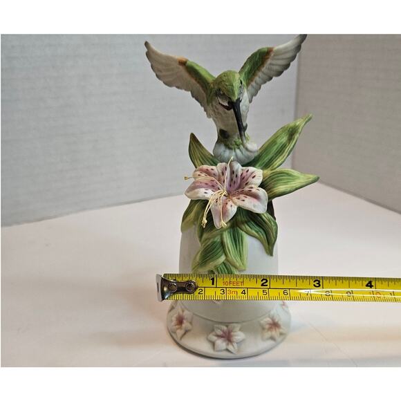 Hummingbird Seymour Mann Signed M. Bernini Porcelain Bisque Bell 1996 Vintage 6" - Picture 7 of 10